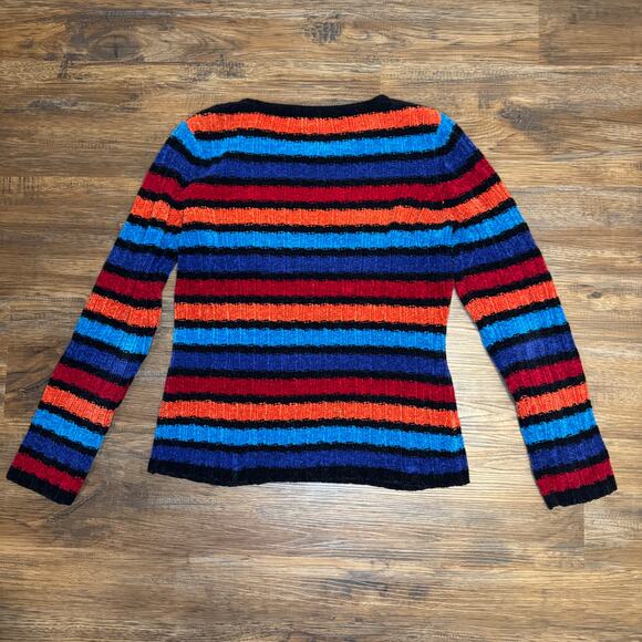 Rafaella size SMALL striped sweater 80% Silk VINTAGE thick knit - Picture 2 of 7